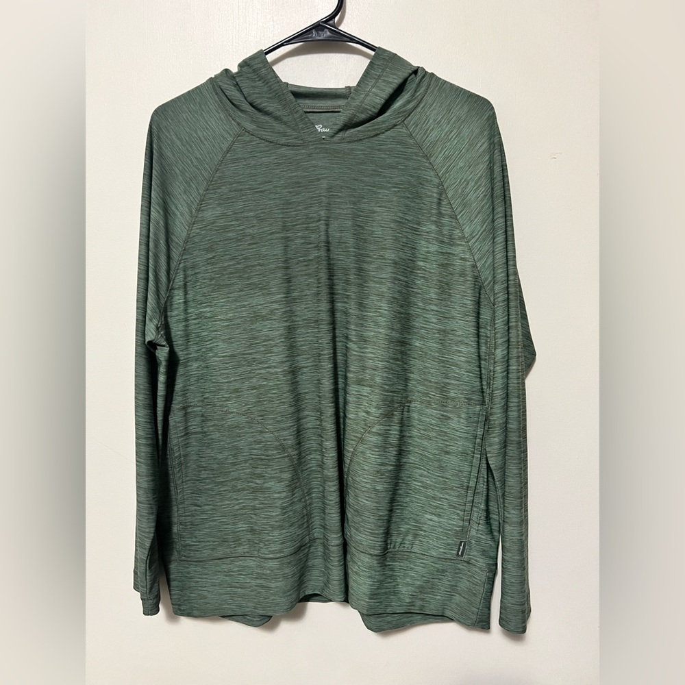 Eddie Bauer Athletic Long sleeve Shirt With Hood Womens M Green With Hood